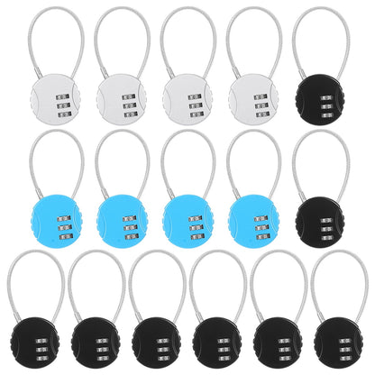 Moxweyeni 8 Pack 3 Digit Combination Cable Padlock,Multi Color
