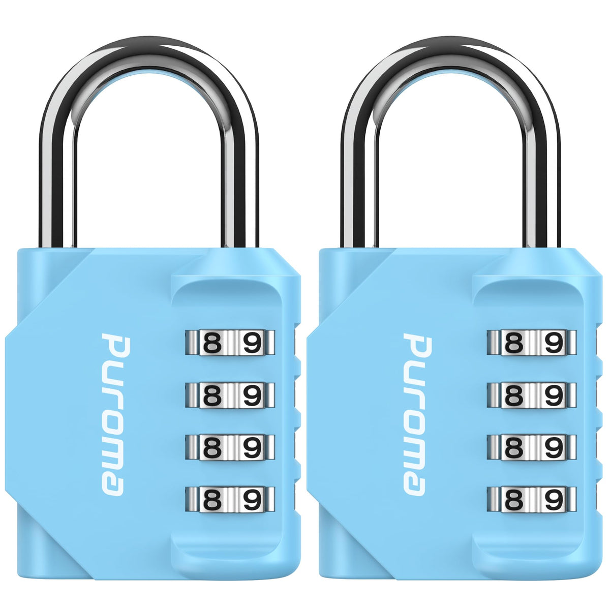 Puroma 2 Pack Combination Lock Locker 4 Digits Combo Padlock Gym Pink