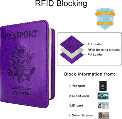 WALNEW Passport Holder for Travel, RFID Passport Wallet, Travel Essentials
