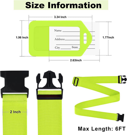 Gostwo 8 Pack Luggage Straps and Tags Set - 4 Straps, 4 Tags, Suitcase Belt