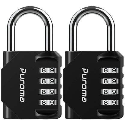 Puroma 2 Pack Combination Lock Locker 4 Digits Combo Padlock Gym Pink