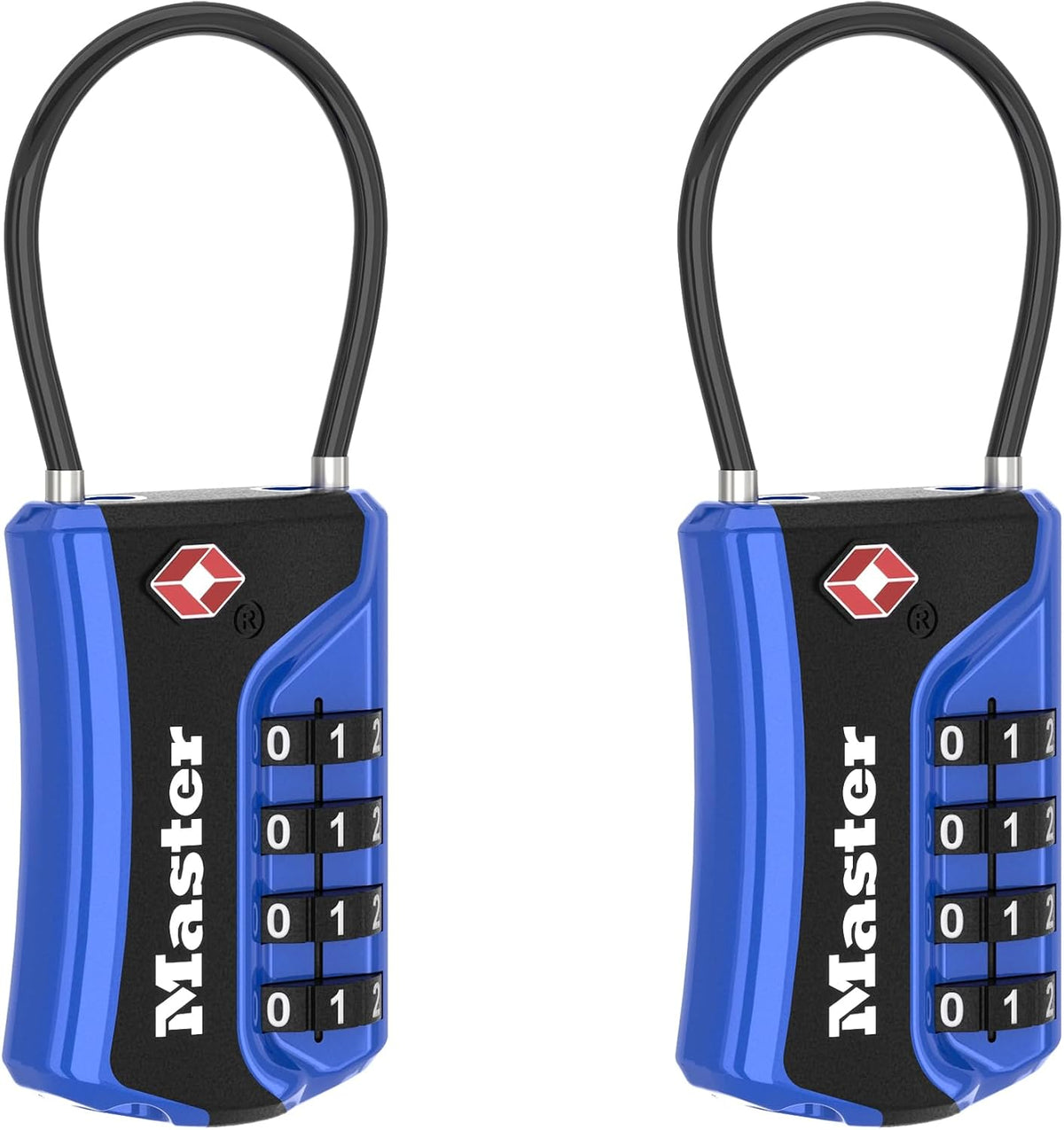 Master Lock TSA Approved Combination Luggage Lock, 2-Pack, 4697BLUEC2