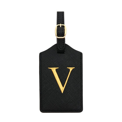 Luggage Tag PU Leather for Suitcase Baggage Handbag Travel Bag Label Suitcase Tag Suitcase Label Tag w. Name Card & Privacy Cover (E)
