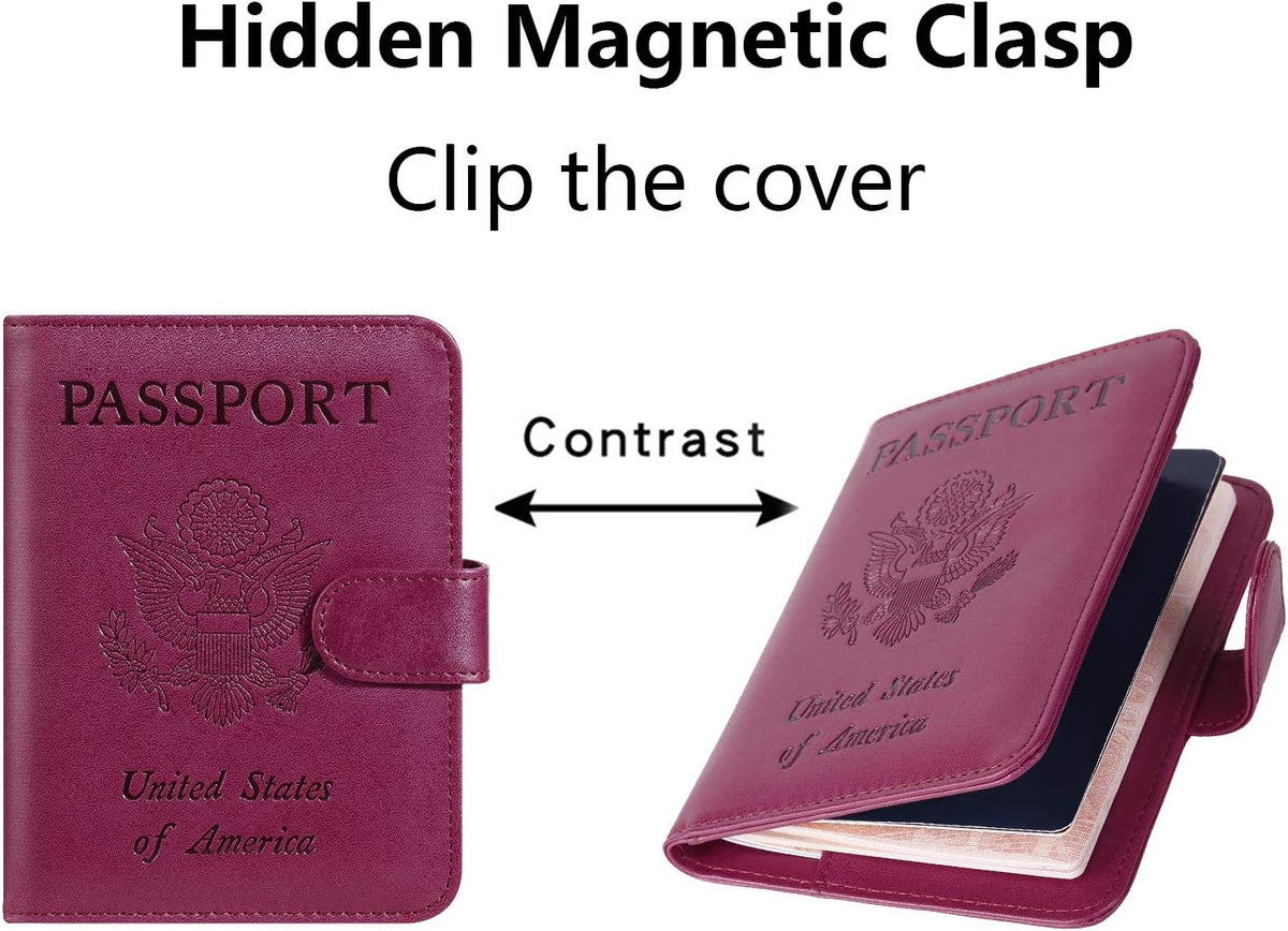 Passport Holder Cover Wallet RFID Blocking, Travel Essentials