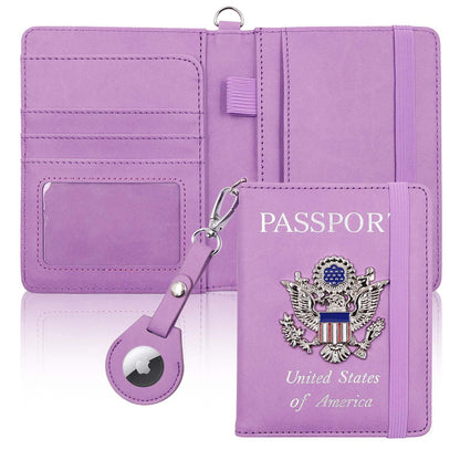 Passport Holder for Travel,Passport Cover Case with RFID (purple)