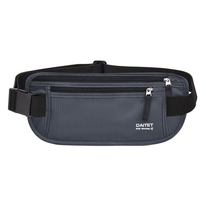 Money Belt - Passport Holder Secure Hidden Travel Wallet with RFID Blocking, Undercover Fanny Pack (Black)