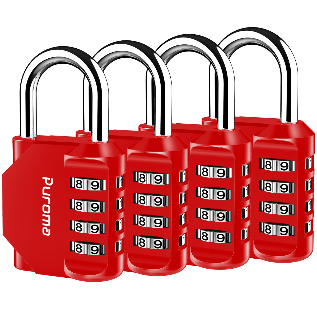Puroma 2 Pack Combination Lock Locker 4 Digits Combo Padlock Gym Pink