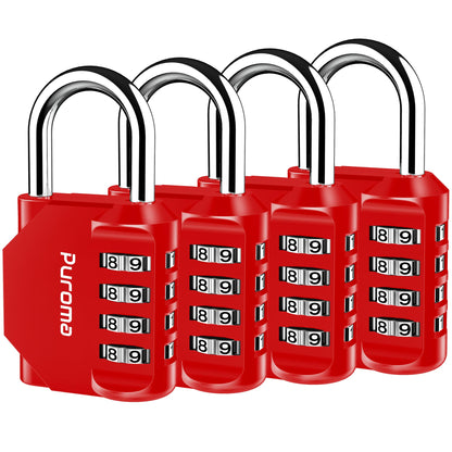 Puroma 2 Pack Combination Lock Locker 4 Digits Combo Padlock Gym Pink