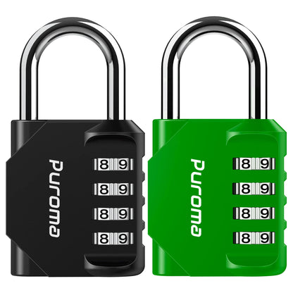 Puroma 2 Pack Combination Lock Locker 4 Digits Combo Padlock Gym Pink