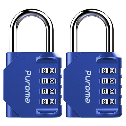 Puroma 2 Pack Combination Lock Locker 4 Digits Combo Padlock Gym Pink