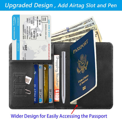 Airtag Passport Holder, Travel Essentials, Passport Cover, RFID Wallet