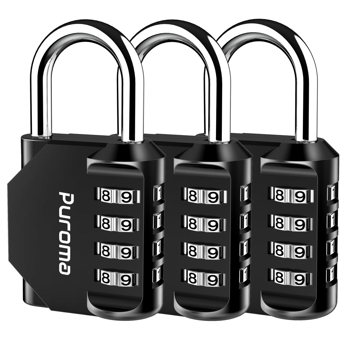 Puroma 2 Pack Combination Lock Locker 4 Digits Combo Padlock Gym Pink