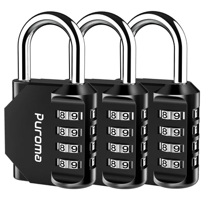 Puroma 2 Pack Combination Lock Locker 4 Digits Combo Padlock Gym Pink