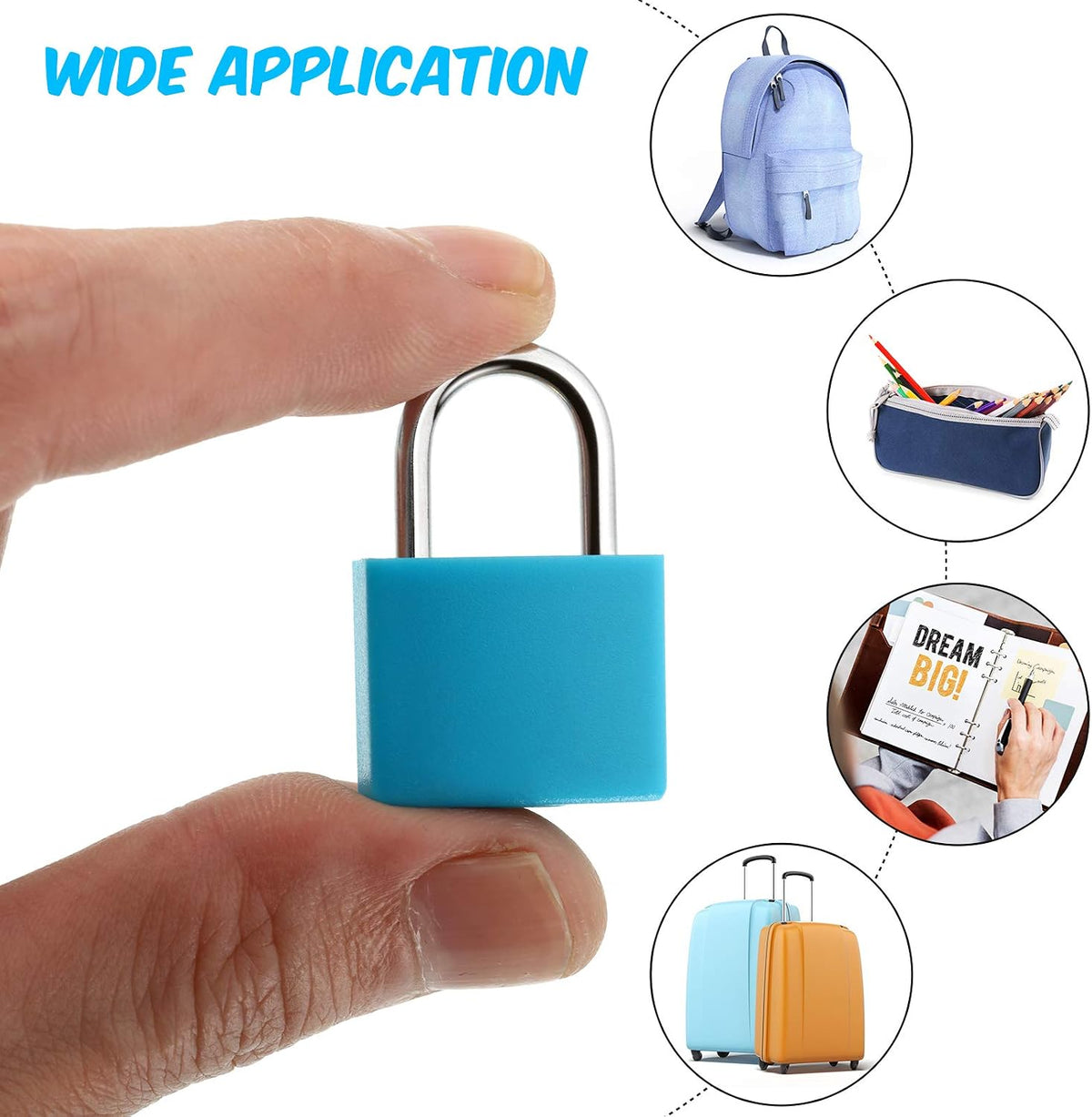 20 Pieces Mini Padlock Suitcase Locks 1.25''with Keys, Colorful