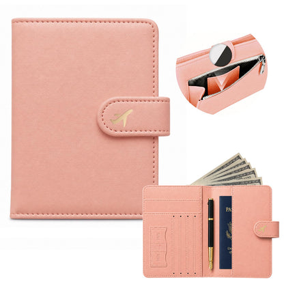 RFID Passport Holder with Tracker Slot, Leather Travel Wallet