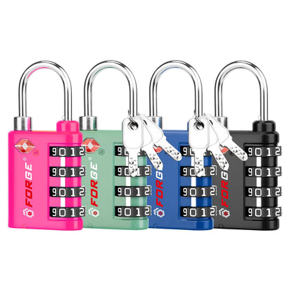 Forge Dual-Opening: Key or Combination Lock, TSA Approved Lock for Luggage, Pelican case, Travel, Gym, School,Luggage Combination Lock,Travel Bag Lock (Black 2 Pack)