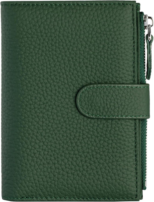 Passport wallet and Card Slot Combo RFID Blocking Leather Travel Passport Wallet for Men and Women with Zippered Coins Pocket Passport holder, Deep Green