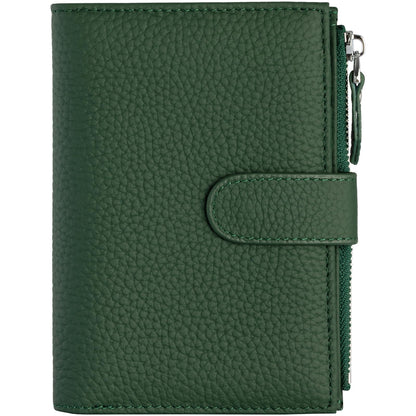 Passport wallet and Card Slot Combo RFID Blocking Leather Travel Passport Wallet for Men and Women with Zippered Coins Pocket Passport holder, Deep Green
