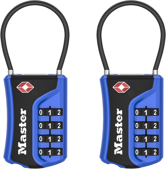 Master Lock TSA Approved Combination Luggage Lock, 2-Pack, 4697BLUEC2