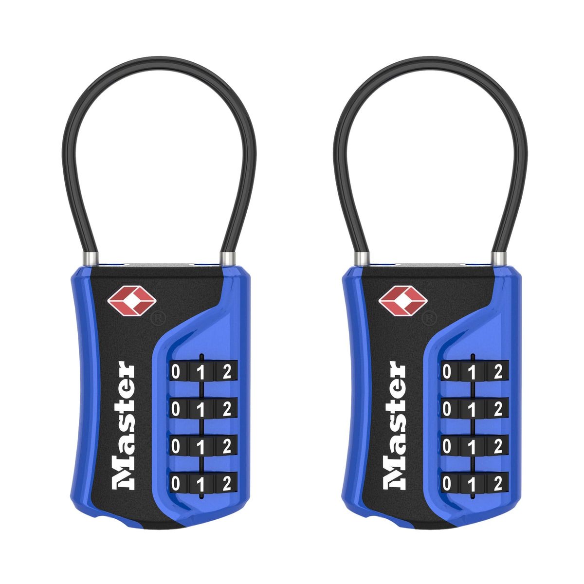 Master Lock TSA Approved Combination Luggage Lock, 2-Pack, 4697BLUEC2