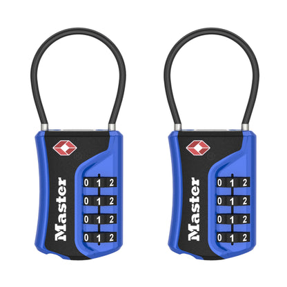 Master Lock TSA Approved Combination Luggage Lock, 2-Pack, 4697BLUEC2