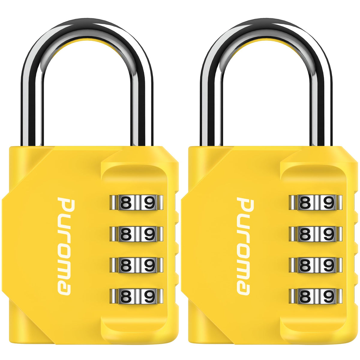 Puroma 2 Pack Combination Lock Locker 4 Digits Combo Padlock Gym Pink