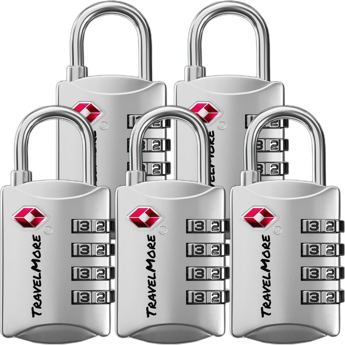 TravelMore Luggage Locks TSA Approved, 4-Digit Travel Combination Locks