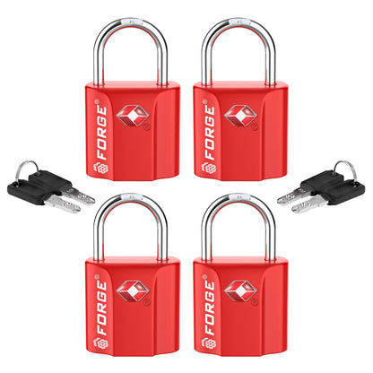 Forge OX 1'' Wide 1.8'' Tall, TSA Approved Luggage Locks: Key Locks for Travel. Ultra Secure Dimple Key Travel Locks Alloy Body. for Luggage, Backpack, Small Toolbox and More. Black 2 Pack.
