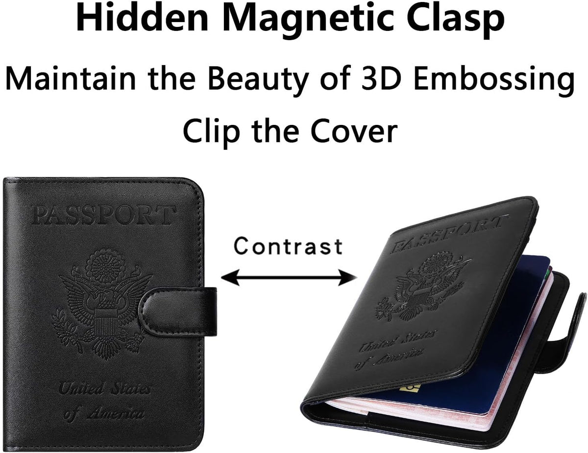 Passport Holder Cover Wallet RFID Blocking, Travel Essentials