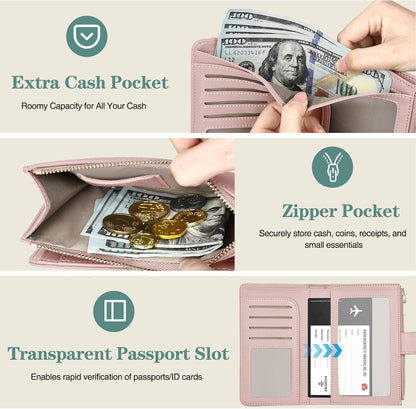 RFID Passport Holder for Travel, Leather Passport Cover Travel Wallet