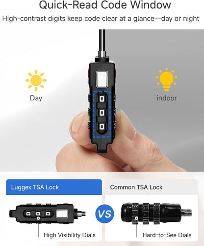 LUGGEX 4 Pack TSA Locks for Luggage, Luggage Locks TSA Approved