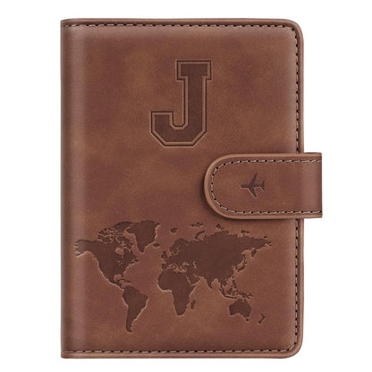 Passport Holder Cover Initial Letter A-Z Travel Wallet Personalized