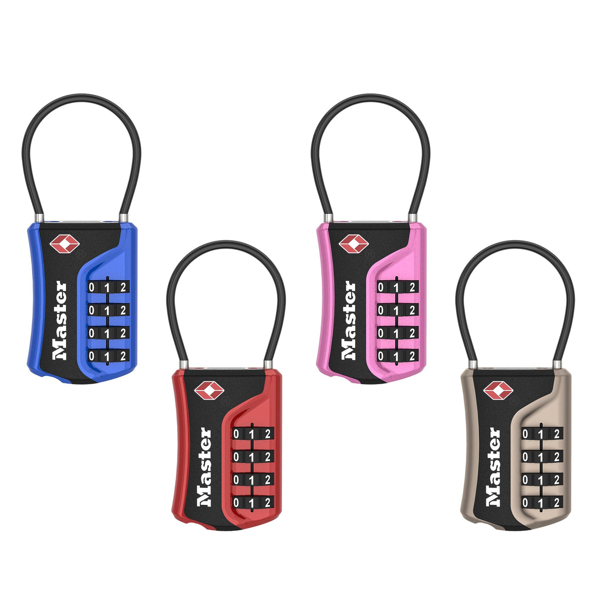 Master Lock TSA Approved Combination Luggage Lock, 2-Pack, 4697BLUEC2