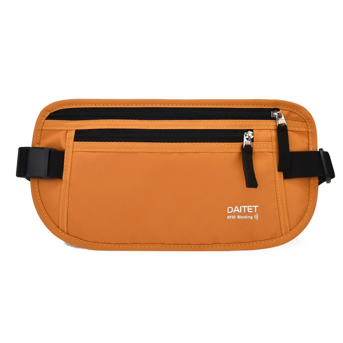 Money Belt - Passport Holder Secure Hidden Travel Wallet with RFID Blocking, Undercover Fanny Pack (Black)
