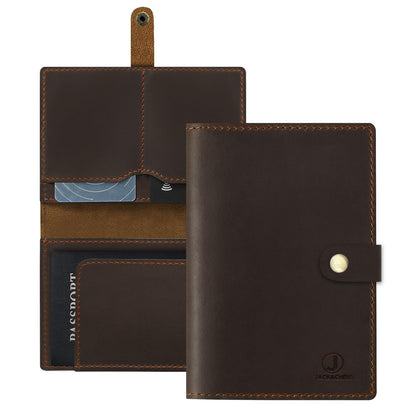 Jack&Chris Leather Passport Holder, Handmade Passport cover, Travel Wallet Cover Case for Men and Women, Leather Travel Documents Organizer Protector, JC107