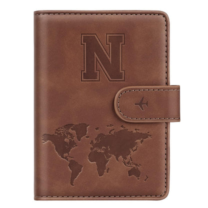 Passport Holder Cover Initial Letter A-Z Travel Wallet Personalized