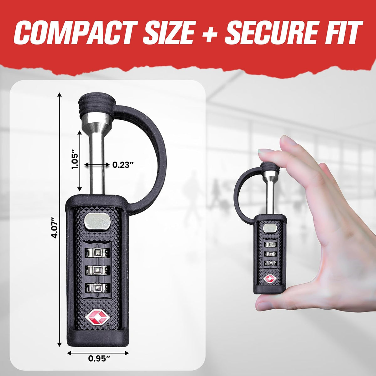 Cut-Resistant Gun Case Lock, TSA Approved Anti-Theft Single Shaft Padlock