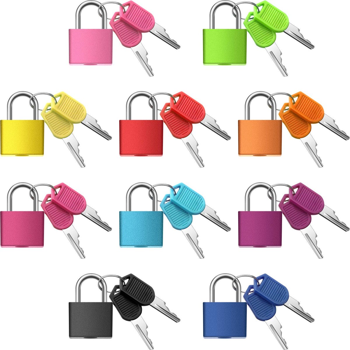20 Pieces Mini Padlock Suitcase Locks 1.25''with Keys, Colorful