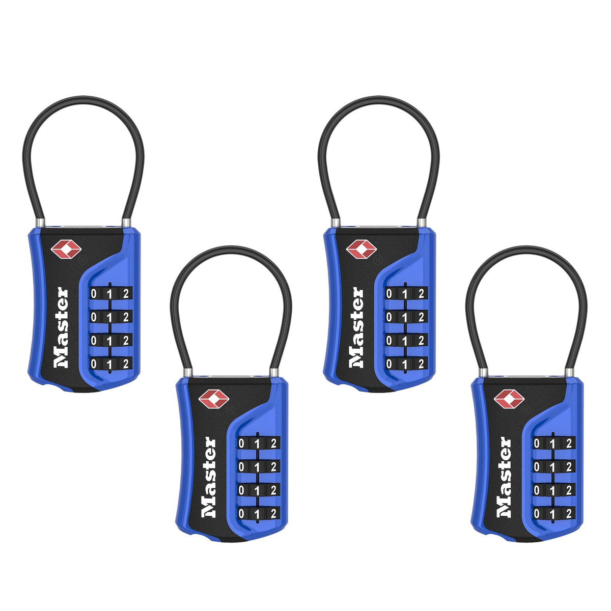 Master Lock TSA Approved Combination Luggage Lock, 2-Pack, 4697BLUEC2