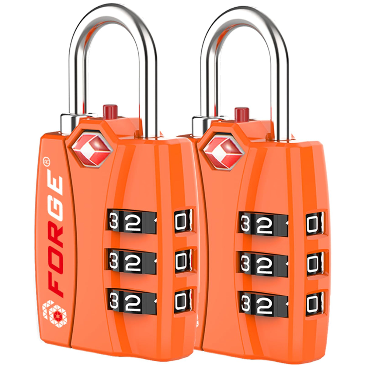 Forge TSA Approved Luggage Locks, Open Alert TSA Locks, Black, 4 Pack