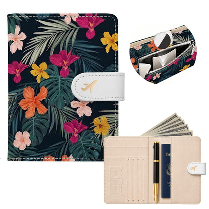 RFID Passport Holder with Tracker Slot, Leather Travel Wallet