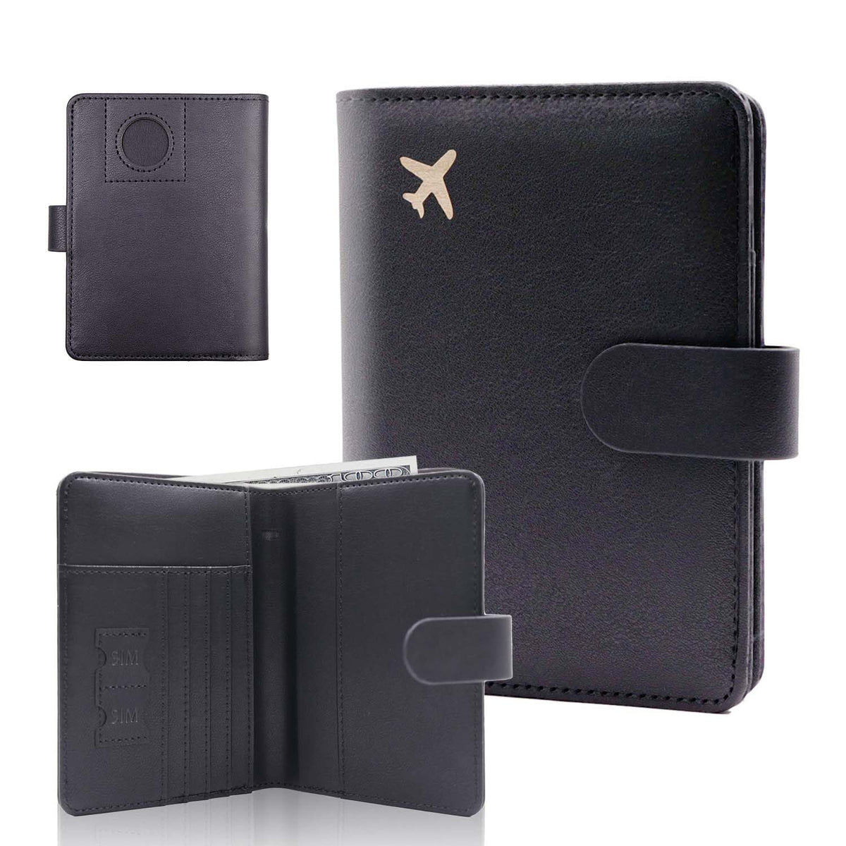 Melsbrinna Premium Leather Passport Holder Covers Case, Waterproof Rfid Blocking Travel Wallet Passport Holder with Pen Holder, Cute Passport Book for Women/Men
