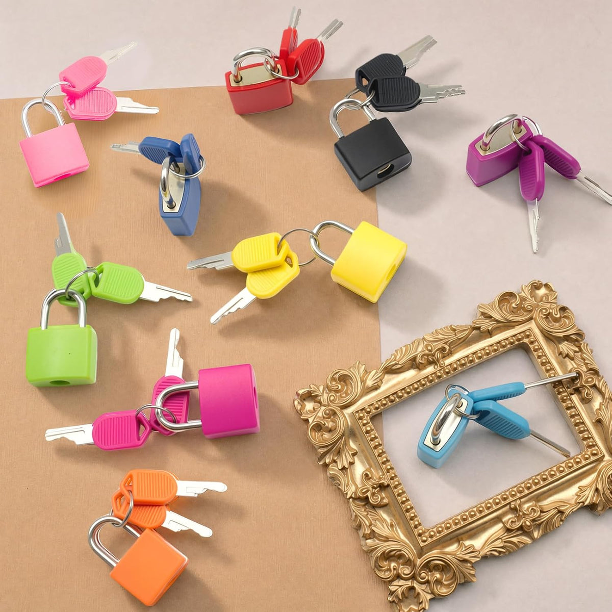 Bonsicoky 18 Pack Suitcase Locks with Keys, Multicolor Padlocks(9 Color)