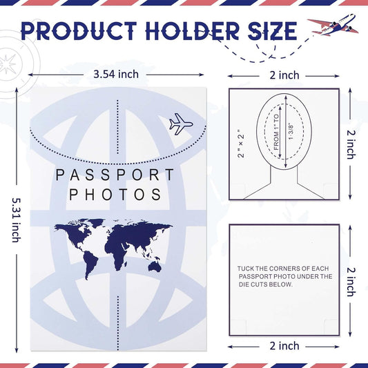 200 Pcs Thick Passport Photo Holder 5.31 x 3.54 Inches Passport Picture Folders with Compartment for 2 x 2 Print, Picture Display Safely for Office, Customers Deliver Pictures, Travel