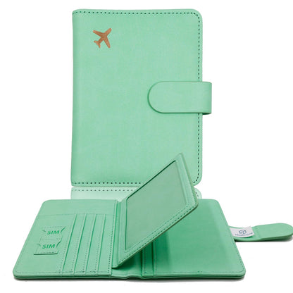Melsbrinna Rfid Passport Holder for Travel women/Men, Cute Passport Wallet Rfid Blocking Card Slots, Rfid Passport Cover/CaseTravel Wallet, Passport Book Holder (1, Green)