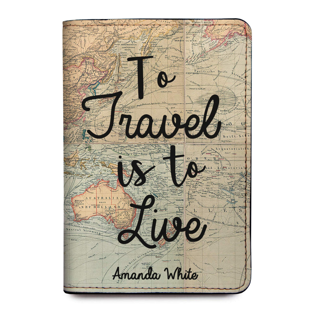 Personalized Passport Holder - Custom Vegan Leather RFID Passport Cover