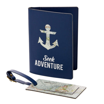 WORD TRAVELER Passport Cover Holder And Luggage Tag Set In Gift Box