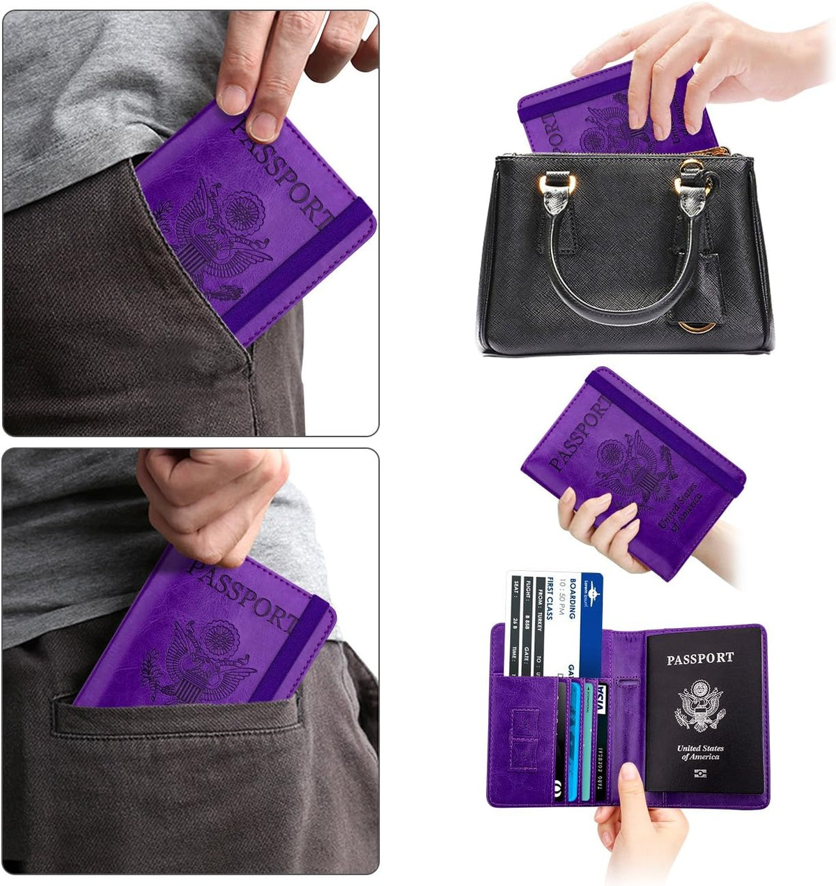 WALNEW Passport Holder for Travel, RFID Passport Wallet, Travel Essentials