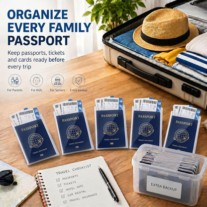 Tinlade 20 Pcs Clear Passport Covers Bulk
