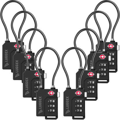 LUGGEX 4 Pack TSA Locks for Luggage, Luggage Locks TSA Approved